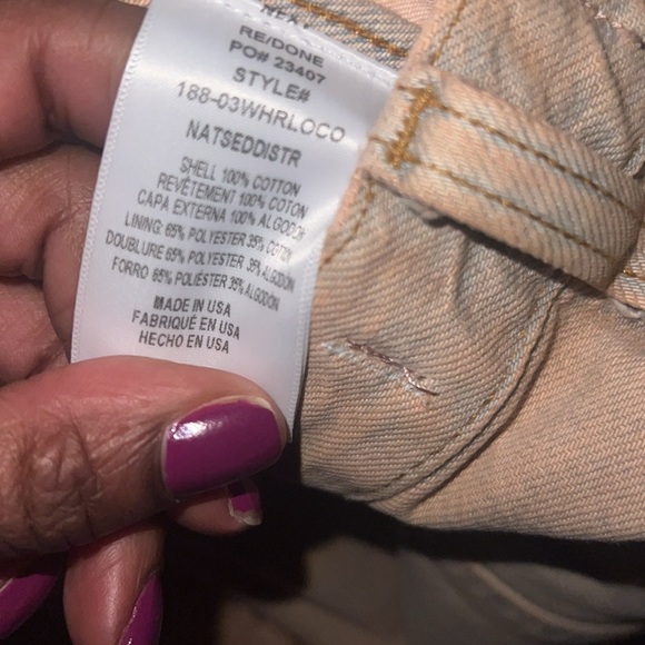 NWT Re/Done 90s Destroyed Straight Leg Orange Tint Jeans size 25 - Picture 12 of 12